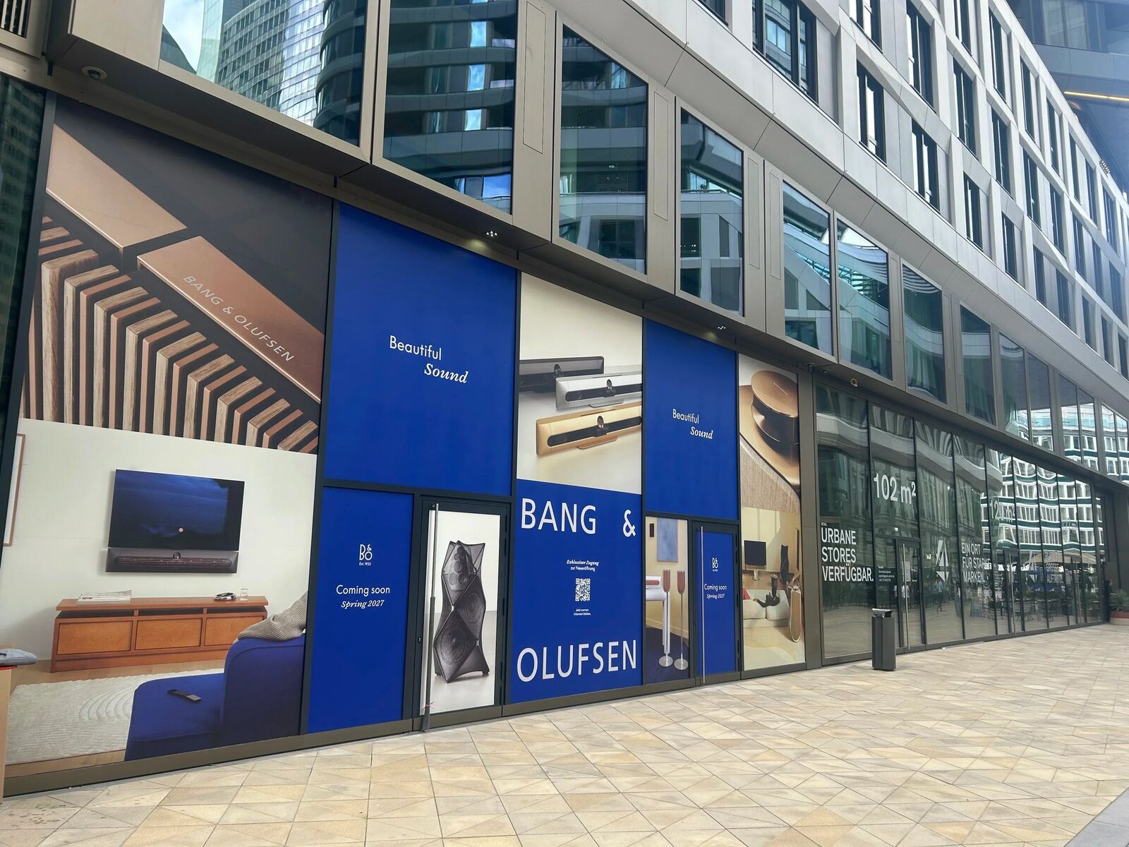 Bauphase des neuen Bang & Olufsen Stores im FOUR Frankfurt, Junghofstraße